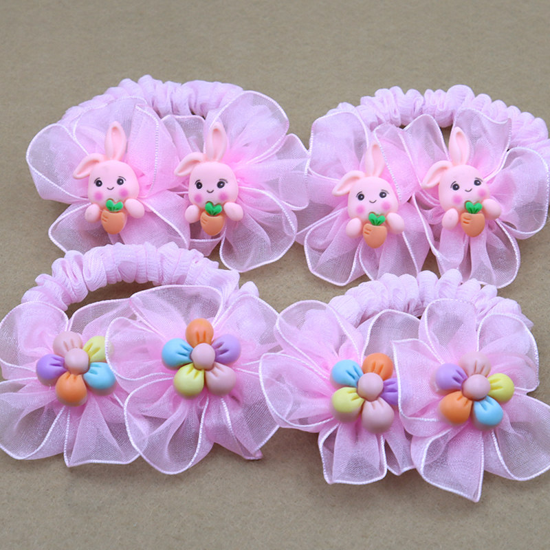 儿童仙美丸子头花发饰头绳不伤发头饰女孩发绳女童森系发圈皮筋