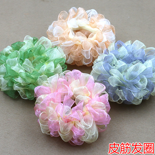 儿童头花网纱大肠发圈宝宝不伤发头饰高弹力皮筋丸子头发饰简约新