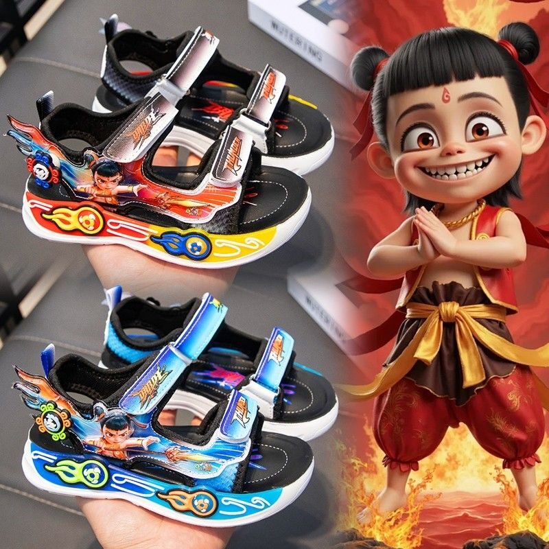 哪吒凉鞋男童夏季2026新款儿童运动沙滩鞋中大童男孩防滑软底凉拖