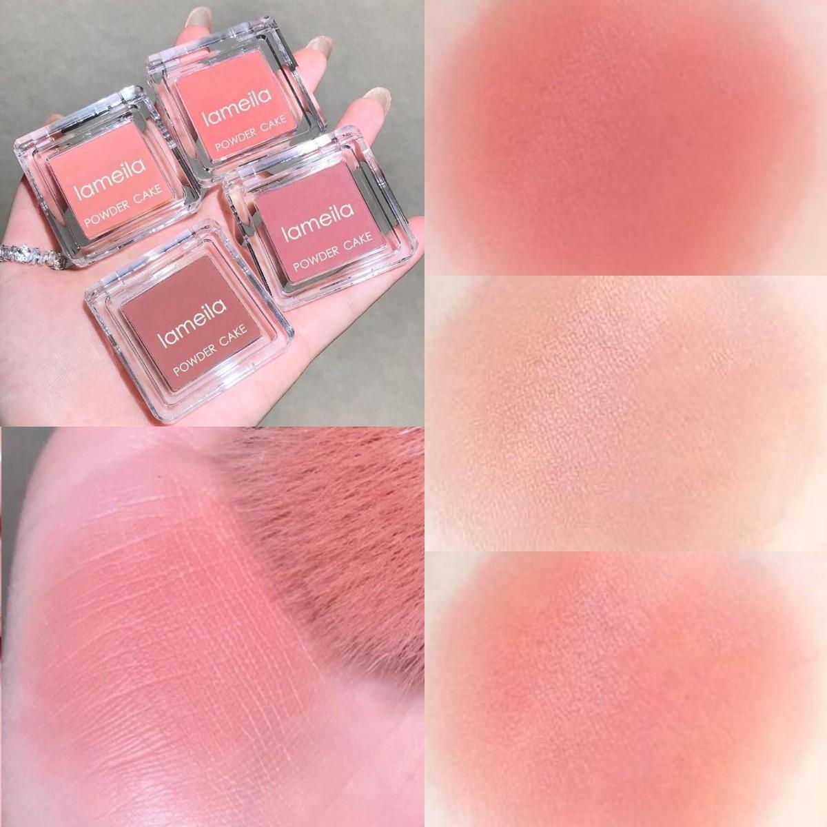 甜妹hisyi四色魔法腮红盘哑光收缩紫裸粉膨胀色3秒捏出爱豆水光肌