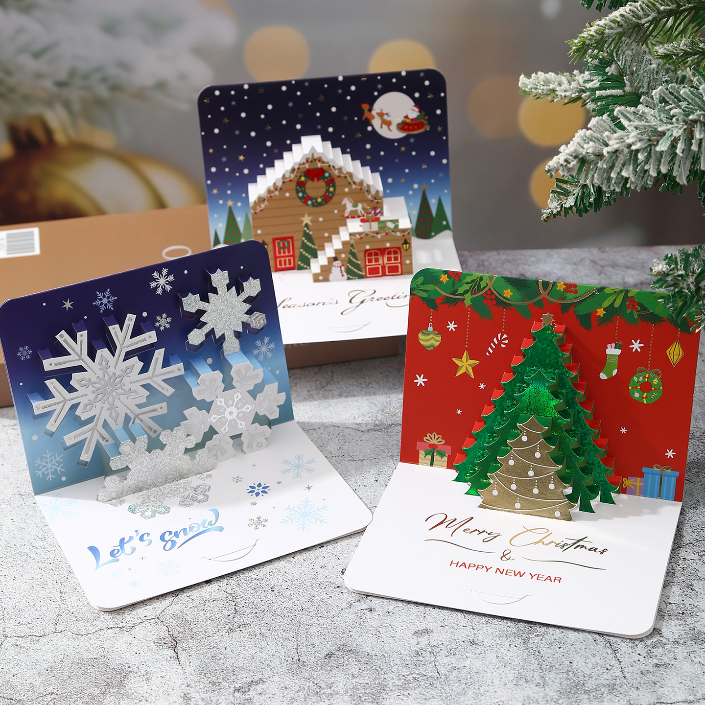 创意可爱3d立体圣诞节贺卡