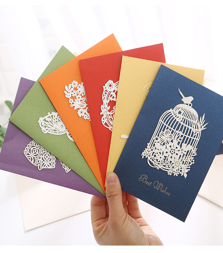 创意复古简约精美商务生日贺卡三八节浮雕企业活动感谢留言卡