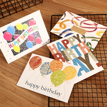 商务生日祝福小卡片纸儿童节高档复古感谢留言卡韩国创意感恩贺卡