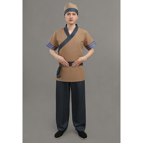 店小二家丁仆人服装夏季古装短袖