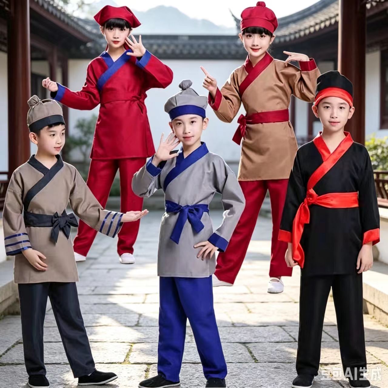 儿童中国风古装演出服男童汉服表