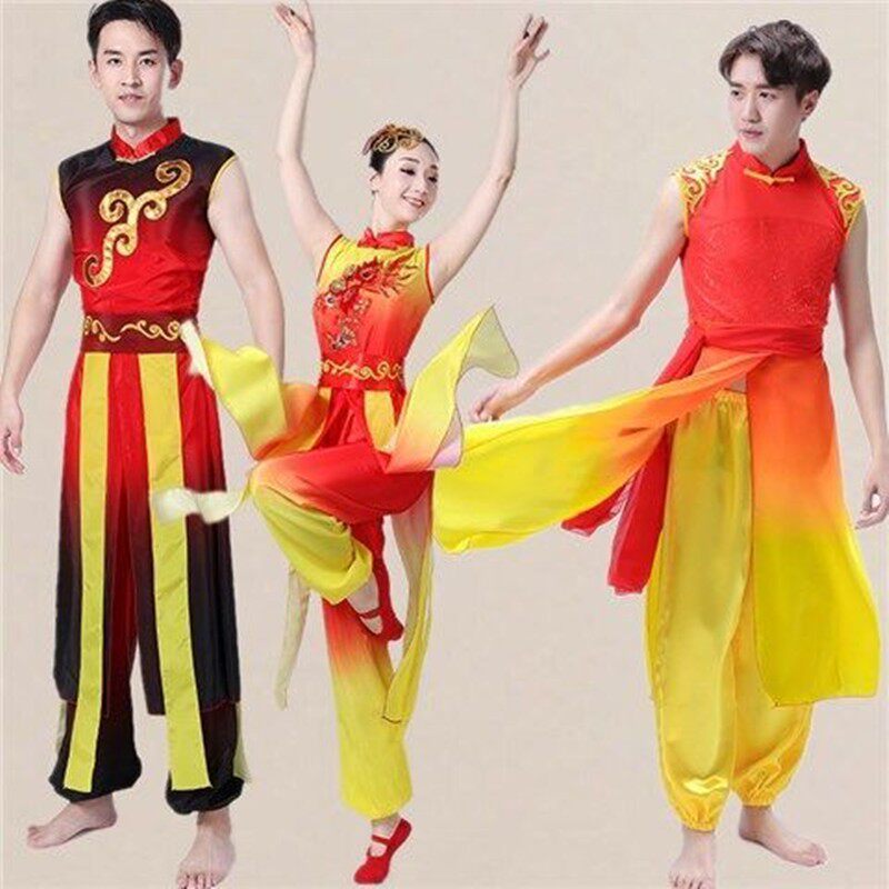 打鼓服男女无袖古典舞演出服国风