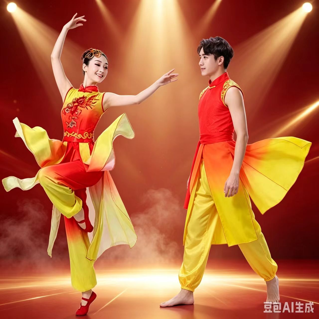 舞蹈服装舞台飘逸秧歌服广场舞服