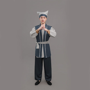 古代家丁佣人服装男古装话剧舞台演出服茶楼酒店跑堂表演角色扮演