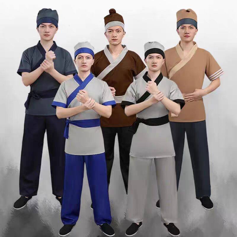 短袖服装小二古代店小二衣服成人家丁服装仆人服装茶馆服装民族服