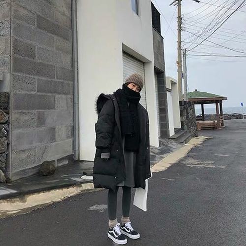 Women's cotton padded clothes new winter bread clothes knee length coat medium long cotton padded jacket student down cotton clothes trend