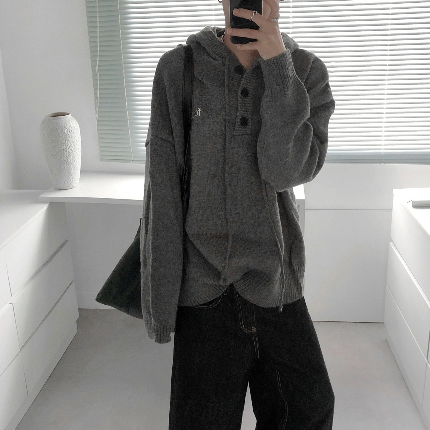 刺绣连帽毛线衣高级感针织衫男女