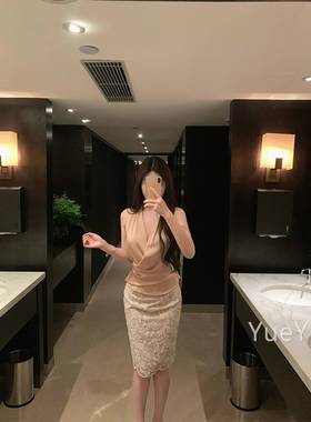 TH 衣SWN司凰轻奢 还得是姐姐 SH2SS339气A质绑带绸缎上/蕾E丝半