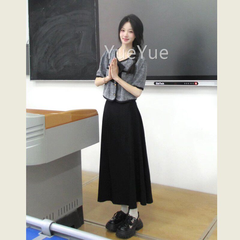 夏季小2356搭配一季整套轻装女夏时尚气质熟温柔香风上衣半身裙两