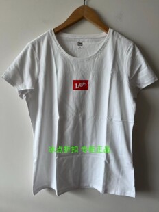 L409393RXK14女士休闲夏季 LEE专柜正品 圆领LOGO短袖 白色T恤