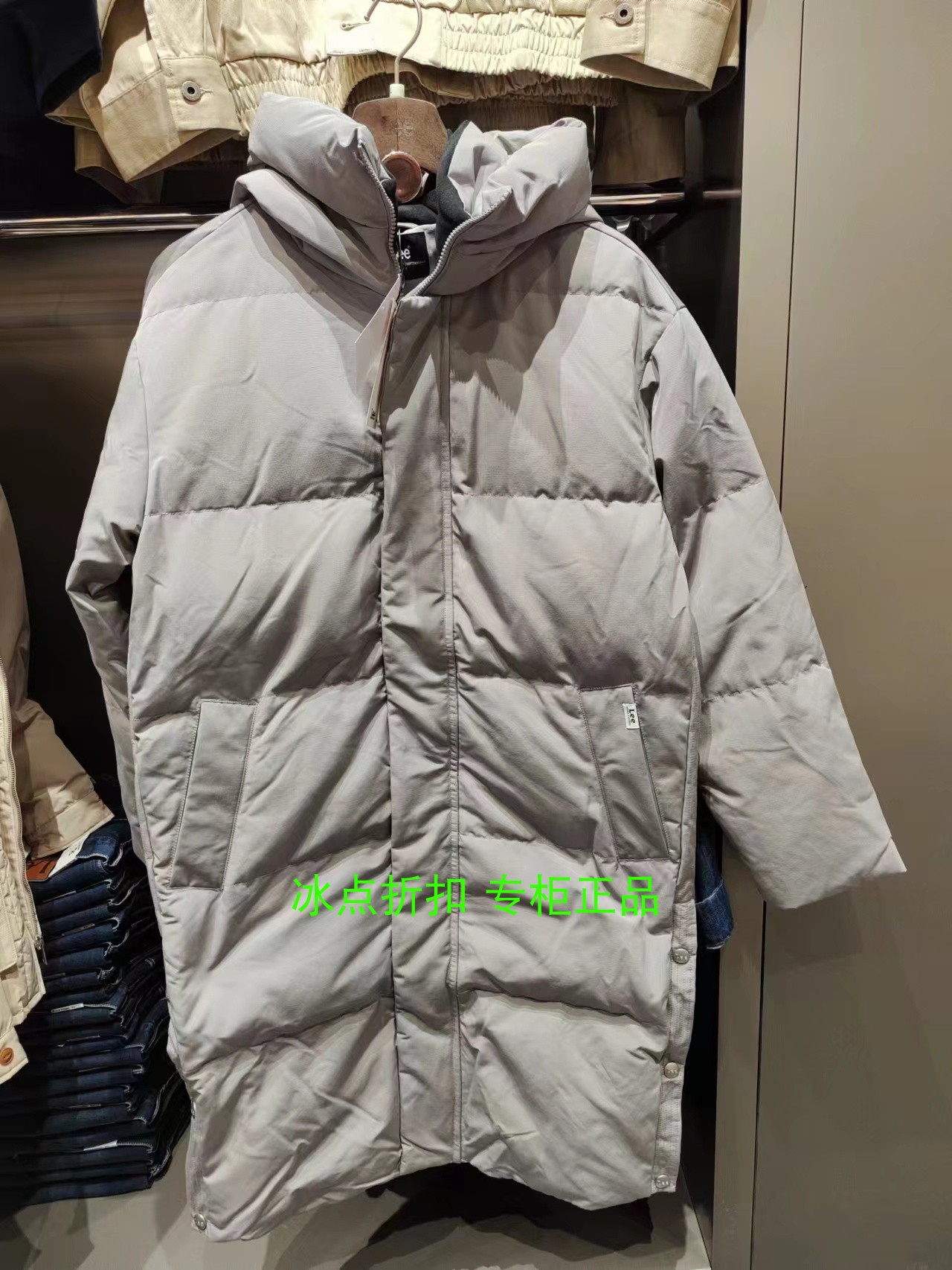 LEE专柜正品LMT003726CSV00F-A00007男士休闲中长加厚连帽羽绒服