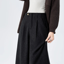 女秋冬2025新款 裤 加绒小个子窄版 外穿九分西装 子 直筒裤 毛呢阔腿裤