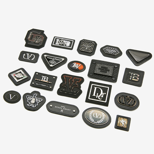 靴配饰布贴 饰皮牌商标金属合金PU皮手缝DIY包包鞋 高档皮标服装 装