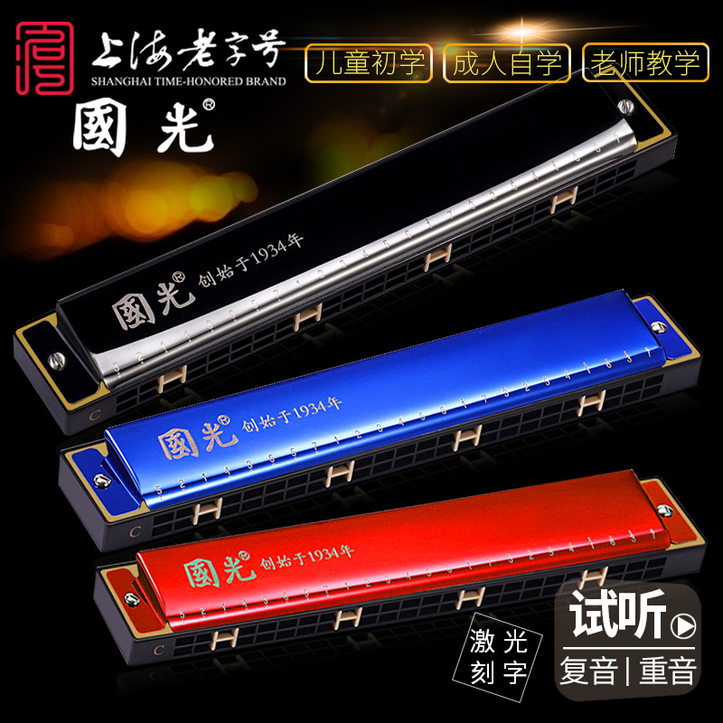 口琴24孔复音c调国光学生儿童