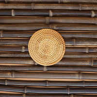 Vietnamese autumn rattan woven coasters, plate MATS, bowl MATS, heat insulation MATS, placemats, tea cup holders, and purple clay teapot MATS set thumbnail 2