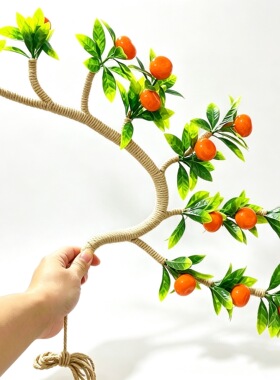 葫芦发财树树藤条手工编织仿真叶子居家摆件桌面摆件