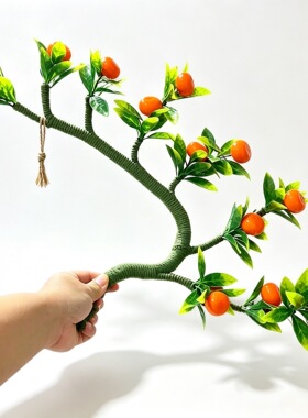 葫芦发财树树藤条手工编织仿真叶子居家摆件桌面摆件
