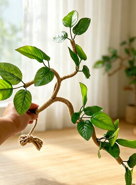 葫芦发财树树藤条手工编织仿真叶子居家摆件桌面摆件