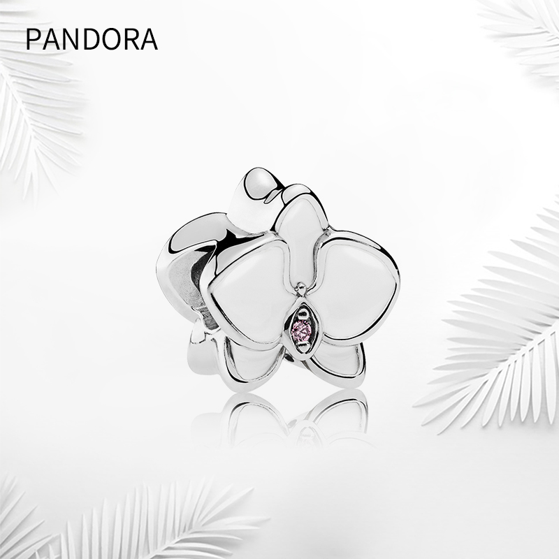 PANDORA潘多拉  白兰花925银珐琅串饰792074EN12