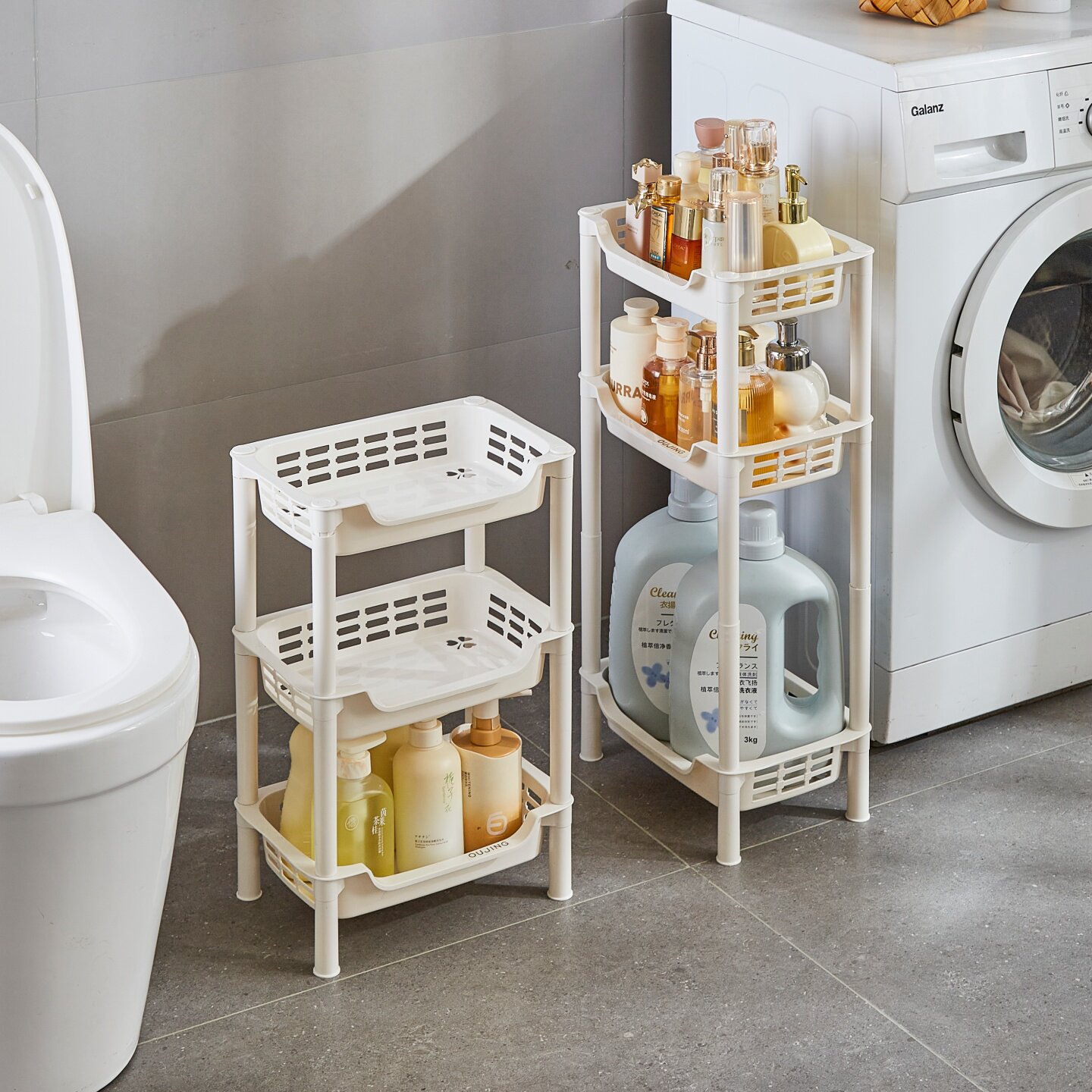 浴室小型置物架卫生间落地洗漱化妆品收纳架马桶边储物柜厨房台面