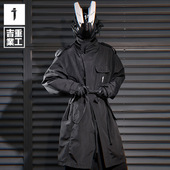 吉业重工国潮春秋防风防水立领风衣男女休闲工装 中长款 外套大衣