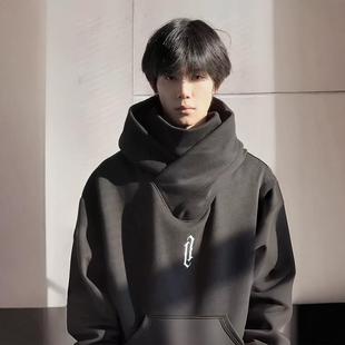 吉业重工潮流社恐i人机能连帽重磅高领卫衣男女oversize休闲外套