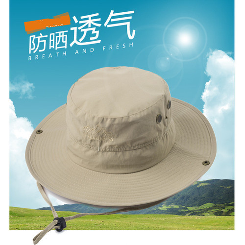 男女防雨帽夏秋绣花防晒出游钓鱼登山折叠大沿户外遮阳大檐渔夫帽