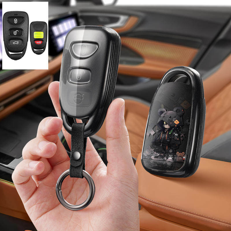 适用北京现代老款狮跑领翔劳恩斯汽车钥匙套保护套包壳扣女高级男