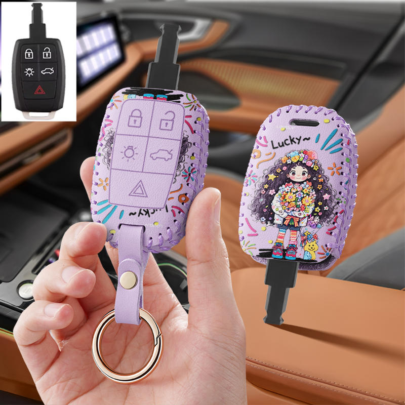 适用老款沃尔沃S40汽车钥匙套C30改装件遥控保护套扣C70壳包专用