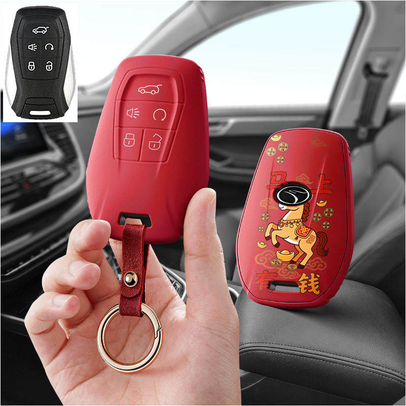 适用东南DX7博朗车用遥控汽车钥匙包DX3改装专用保护智能套男士扣