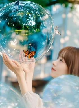 小红书同款透明波波球创意儿童拍照气球花束户外写真室内拍照全套