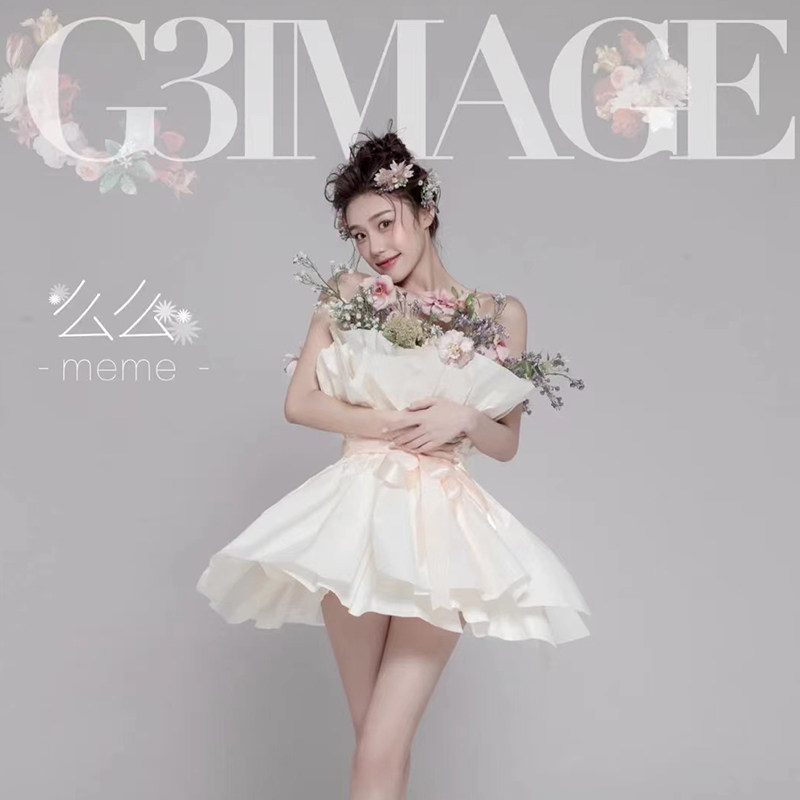 小红书同款花裙子"花精灵"包装纸改造女孩创意花束写真拍照全套