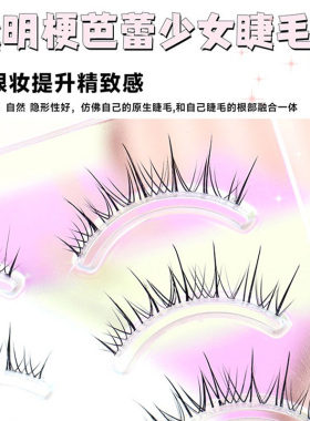 梦鹿假睫毛女超自然透明梗新手整一片式泰式网红风浓密仙子毛W-37