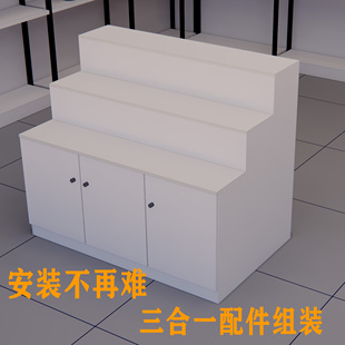 阶梯式 展柜鲜花礼品置物架 货架堆头超市中岛梯形展示台鞋 包台阶式