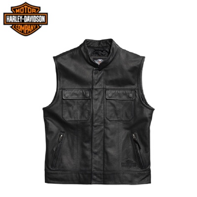 哈雷HarleyDavidson戴维森 哈雷口袋皮马甲