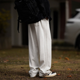 美式复古褶皱卫裤男秋季潮牌宽松垂感阔腿直筒裤男生休闲运动长裤，男装休闲裤，星座707