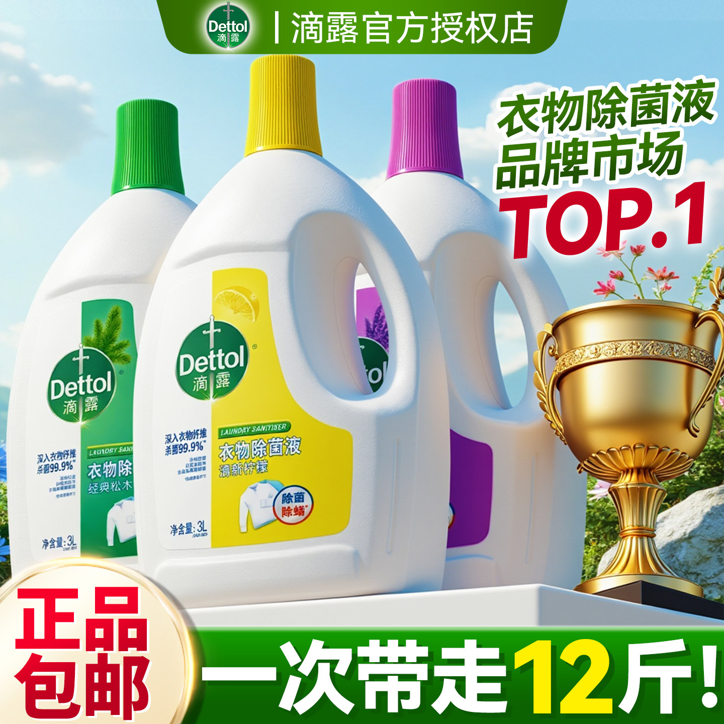 滴露衣物除菌液洗衣专用消毒液内衣裤袜子杀菌除螨正品官方旗舰店