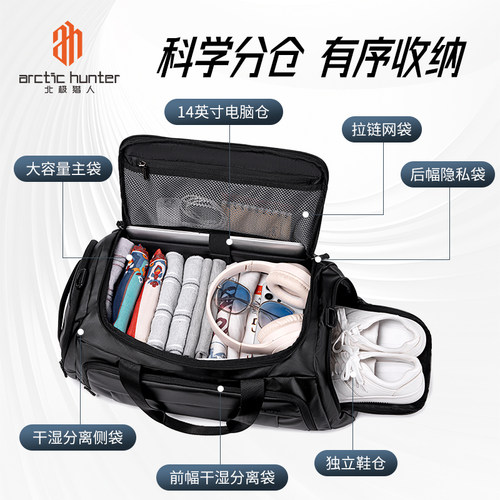北极猎人出差旅行包多功能健身包
