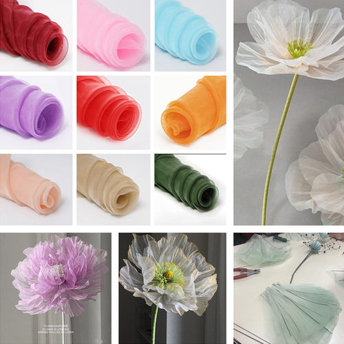 妍子加密欧根纱真丝花纱花材料