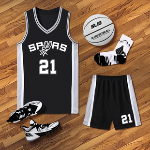 马刺队球衣定制夏季主客场1号文班亚马比赛队服篮球服套装男订做