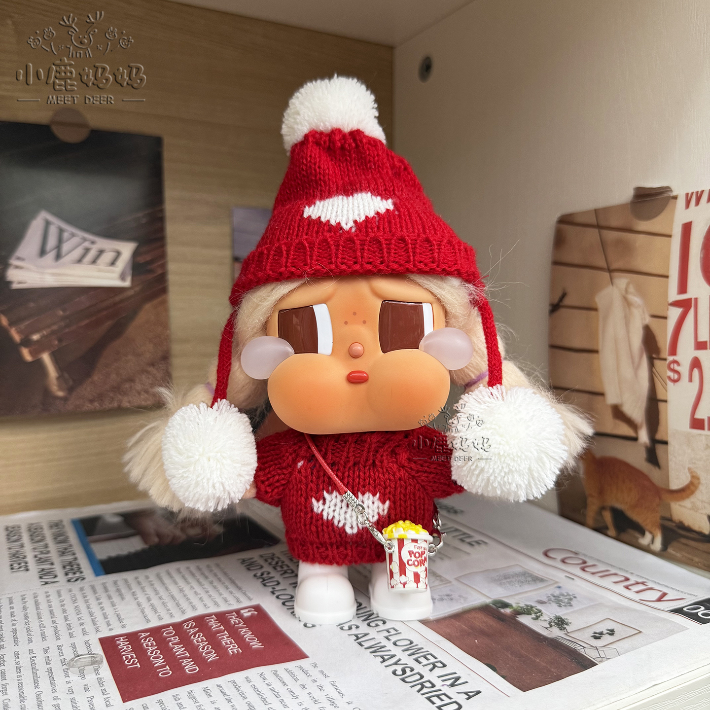 沙滩小憩咕噜圣诞毛衣帽子套装