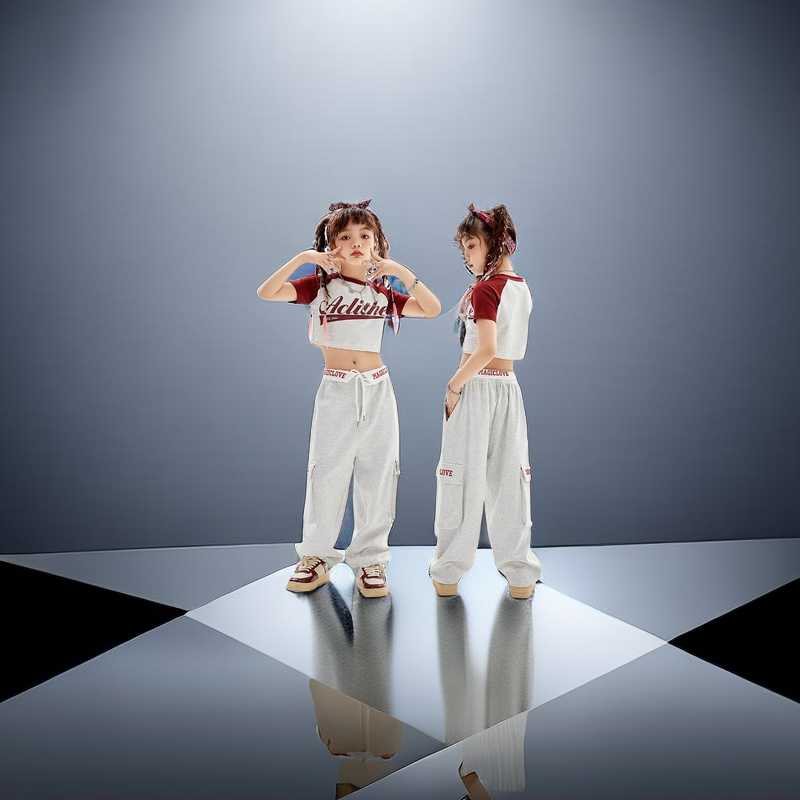 少儿街舞潮服jazz比赛表演服爵士舞服女童嘻哈舞蹈练功时髦炸街酷