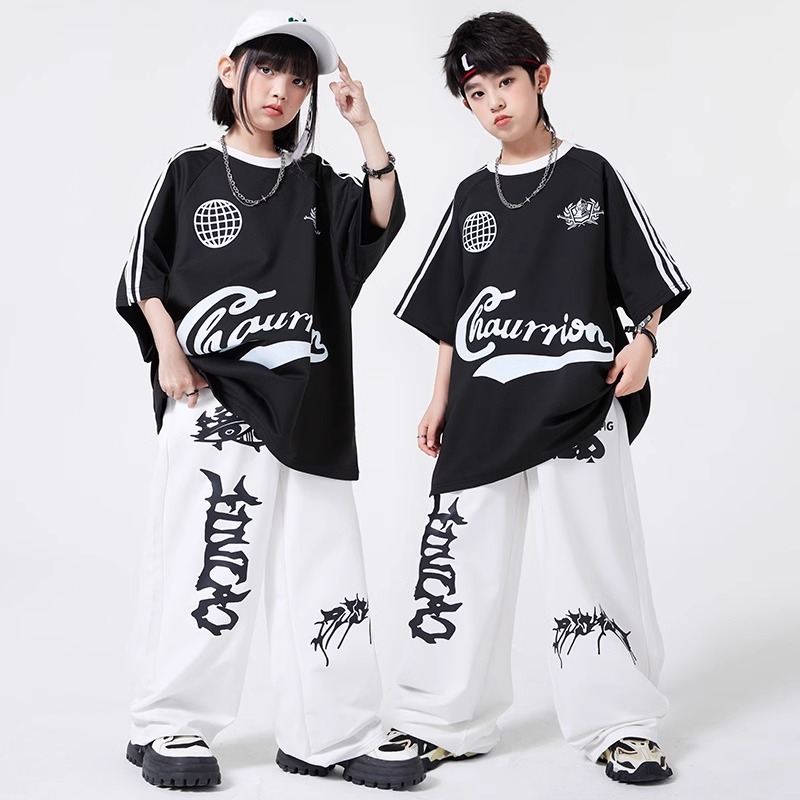 街舞儿童潮服男童嘻哈套装女童爵士舞演出服装少儿HIPHOP表演套装