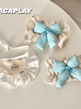 CACAPLAY小象泡泡肌理感质感面料露耳洞狗发带美卡耳花可卡口水巾