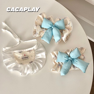 CACAPLAY小象泡泡肌理感质感面料露耳洞狗发带美卡耳花可卡口水巾