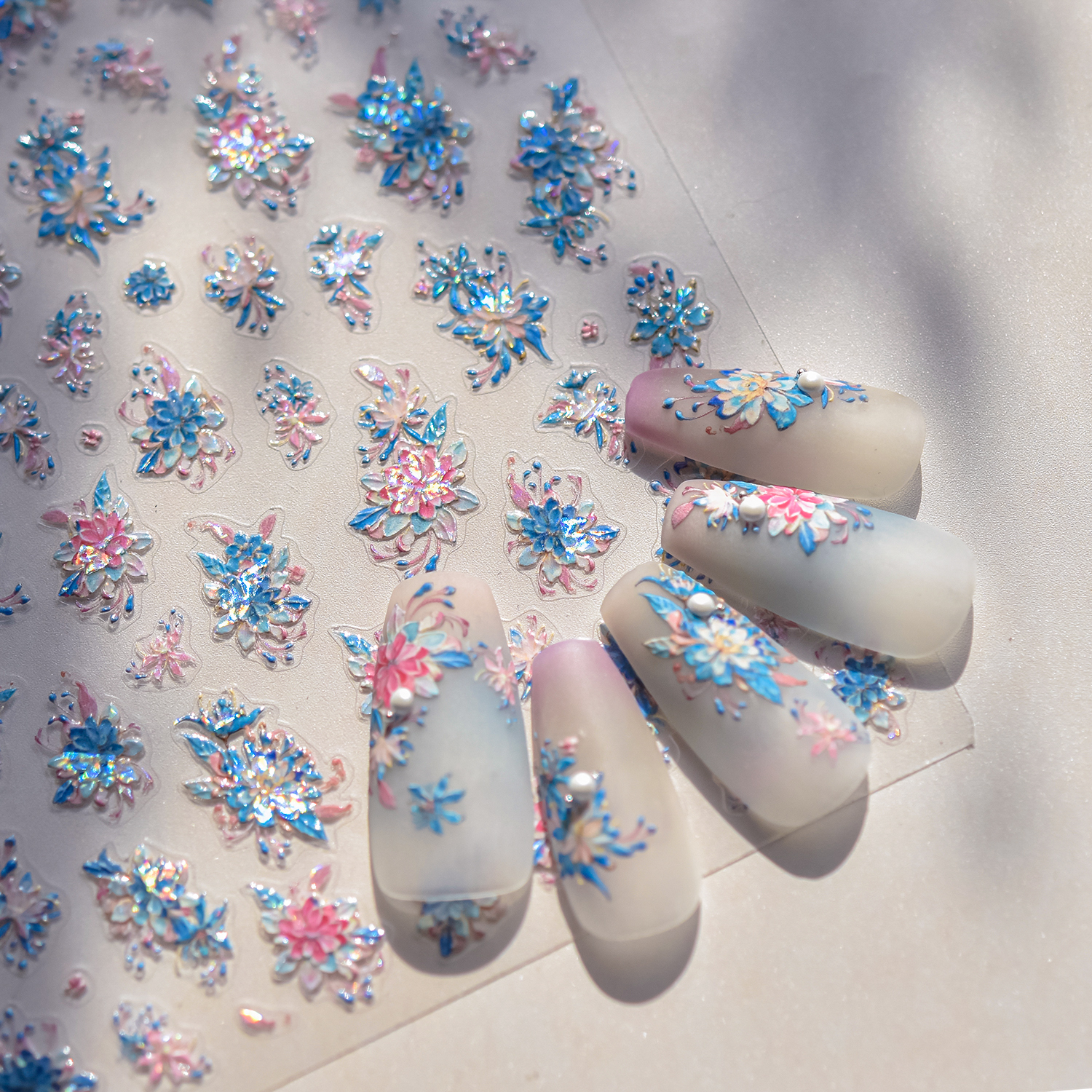 TOMONI国风刺绣凤凰美甲贴纸